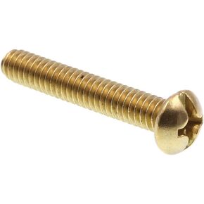Prime-Line 9005490 Machine Screw, Round Head, Slotted/Phillips Combo, 1/4 in-20 X 1-1/2 in, Solid Brass, Pack of 50