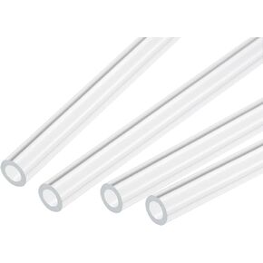 MECCANIXITY Acrylic Pipe Clear Rigid Round Tube 4mm(5/32") ID 8mm(5/16") OD 14" for Lamps and Lanterns, Water Cooling System 4pcs