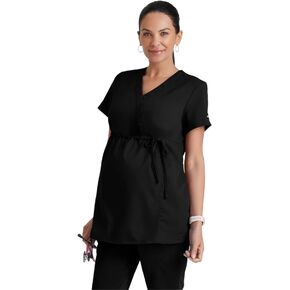 BARCO Grey's Anatomy Scrubs - Lilah Maternity Scrub Top for Women, Mock Wrap Front, Fitted Back Women's Scrub Top