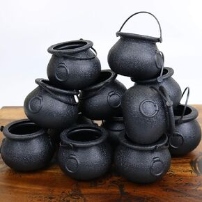 GIFTEXPRESS 12 Pack Mini Cauldron Kettles, Novelty Candy Kettles, Halloween Black Cauldrons Candy Holder, Witches Cauldron, Cauldron Pot Party Favors in Saudi Arabia
