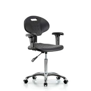 كرسي مقعد للمقعد متوسط الحجم من LabTech Seating LT43899، بولي يوريثين، قاعدة من الكروم - أذرع، جرابات من الكروم in Kuwait