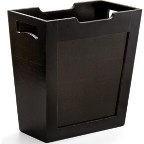 TOPZEA Bamboo Waste Basket, Rectangular Narrow Trash Can with Handles, Wooden Slim Wastebasket Small Garbage Cans for Bathroom, Bedroom, Kitchen, Craft Room, Office, RVs, 10.5"x6"x11" in Saudi Arabia