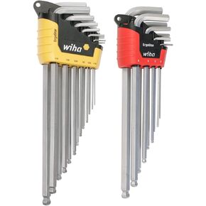 WIHA 66982 ErgoStar Ball End Hex L-Key، بوصة ومتري، 22 قطعة