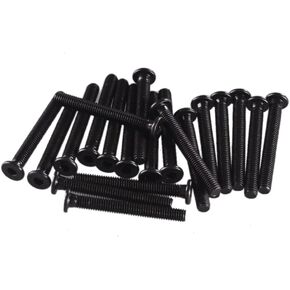 Ewead، M5x65mm مسامير منخفضة الكربون من الفولاذ باستخدام الحاسب الآلي ذات مظهر منخفض DIY براغي آلة ذات رأس مسطح ومقبس سداسي بالكامل حزمة من 20 خيطًا بالكامل in Kuwait