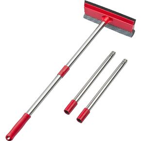 DSV Standard Window Squeegee, 2-in-1 Window Cleaner with 55" Extension Poles, Window Washing Kit, Glass Door Cleaner, Multi-Use Car Windshield Cleaning Tool with Long Handle for High Outdoor Windows in Kuwait