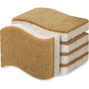 Natural Sponges-10 Pack, Eco Friendly Non-Scratch Scrub Sponge for Kitchen, Biodegradable Plant Based Scrubber Sponges for Cleaning Dishes, Odor Free in Saudi Arabia