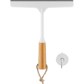 SUBEKYU Squeegee for Shower Glass Door, Shower Squeegee for Shower Glass Doors and Tile Shower Walls, All-Purpose Bathroom Squiggy for Shower with Hook, 7.8 Inches, White, 1P in Kuwait