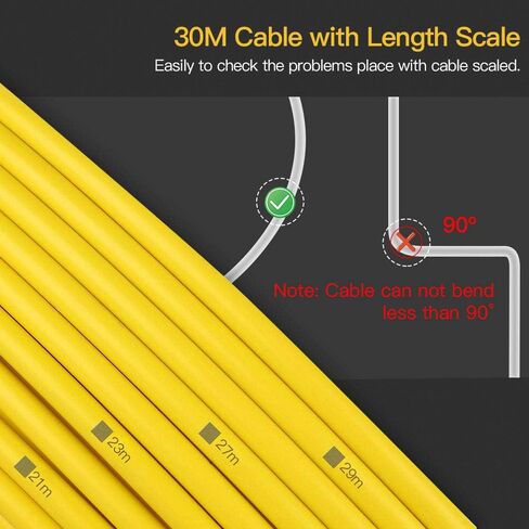 Eyoyo 100ft Pipe Inspection Camera with 9 Inch LCD Monitor, 30M Drain Sewer Camera Industrial Endoscope Video Plumbing System 1000TVL DVR Recorder Pipeline Snake Cam with 8GB SD Card in Saudi Arabia