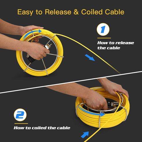 Eyoyo 100ft Pipe Inspection Camera with 9 Inch LCD Monitor, 30M Drain Sewer Camera Industrial Endoscope Video Plumbing System 1000TVL DVR Recorder Pipeline Snake Cam with 8GB SD Card in Saudi Arabia