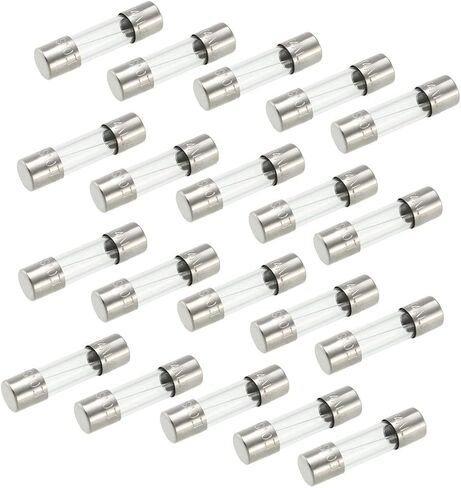 Uxcell بطيئة ضربة الزجاج خرطوشة الصمامات أنبوب الوقت تأخير الصمامات 5 مم × 20 مم 250 فولت 4A 20 قطعة in Kuwait