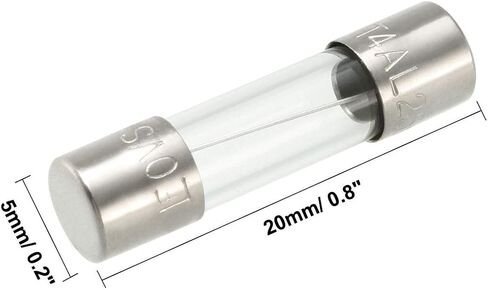 Uxcell بطيئة ضربة الزجاج خرطوشة الصمامات أنبوب الوقت تأخير الصمامات 5 مم × 20 مم 250 فولت 4A 20 قطعة in Kuwait