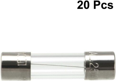 Uxcell بطيئة ضربة الزجاج خرطوشة الصمامات أنبوب الوقت تأخير الصمامات 5 مم × 20 مم 250 فولت 4A 20 قطعة in Kuwait