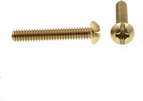 Prime-Line 9005490 Machine Screw, Round Head, Slotted/Phillips Combo, 1/4 in-20 X 1-1/2 in, Solid Brass, Pack of 50 in Saudi Arabia