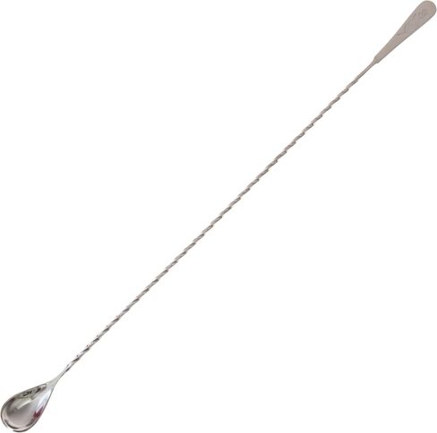 ملعقة زجاجية لخلط الكوكتيل مقاس 18 بوصة - خلاط إبريق مشروبات من الفولاذ المقاوم للصدأ بمقبض طويل لتبريد وخلط المشروبات المقلّبة - ملعقة واحدة in Saudi Arabia