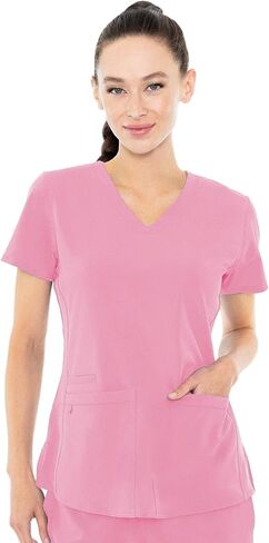 Med Couture Energy Women's Racerback V-Neck Shirttail Scrub Top in Kuwait