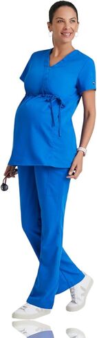BARCO Grey's Anatomy Scrubs - Lilah Maternity Scrub Top for Women, Mock Wrap Front, Fitted Back Women's Scrub Top in Saudi Arabia