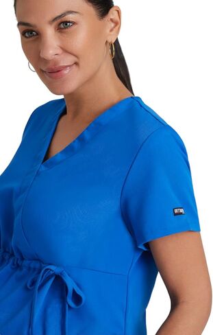 BARCO Grey's Anatomy Scrubs - Lilah Maternity Scrub Top for Women, Mock Wrap Front, Fitted Back Women's Scrub Top in Saudi Arabia