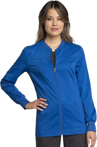 Cherokee Women Warm Up Scrubs Jacket Modern Classic Fit with Zip Front WW305AB in Saudi Arabia