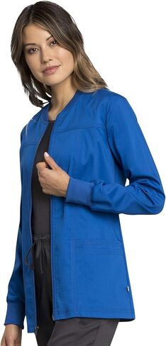Cherokee Women Warm Up Scrubs Jacket Modern Classic Fit with Zip Front WW305AB in Saudi Arabia