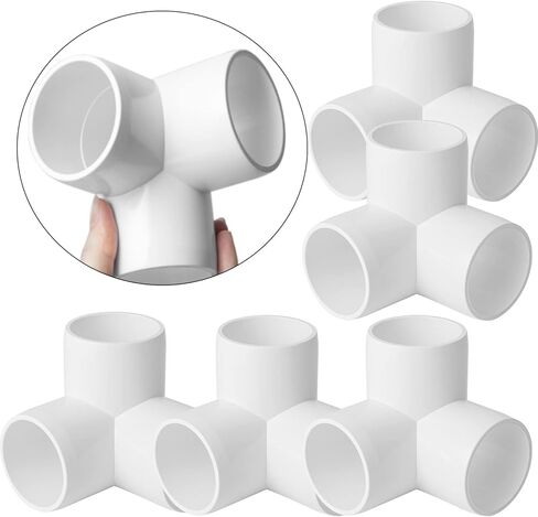6 عبوات من تركيبات PVC ثلاثية الاتجاهات 1 1/4 بوصة، تجهيزات الكوع PVC لأنابيب SCH40 1 1/4 بوصة PVC، موصل تركيب الأنابيب البلاستيكية من فئة الأثاث لبناء هياكل PVC ومرفقات الحديقة، قفزات رشاقة الكلاب في الدفيئة in Kuwait