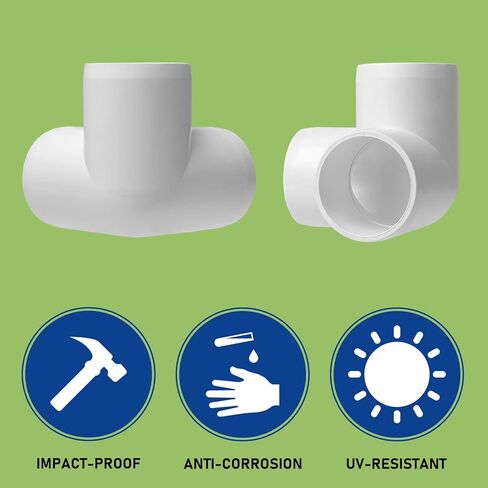 6 عبوات من تركيبات PVC ثلاثية الاتجاهات 1 1/4 بوصة، تجهيزات الكوع PVC لأنابيب SCH40 1 1/4 بوصة PVC، موصل تركيب الأنابيب البلاستيكية من فئة الأثاث لبناء هياكل PVC ومرفقات الحديقة، قفزات رشاقة الكلاب في الدفيئة in Kuwait