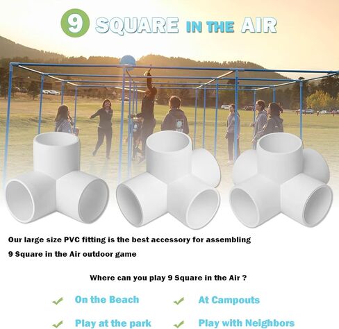 6 عبوات من تركيبات PVC ثلاثية الاتجاهات 1 1/4 بوصة، تجهيزات الكوع PVC لأنابيب SCH40 1 1/4 بوصة PVC، موصل تركيب الأنابيب البلاستيكية من فئة الأثاث لبناء هياكل PVC ومرفقات الحديقة، قفزات رشاقة الكلاب في الدفيئة in Kuwait