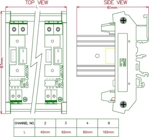 CZH-LABS DIN Rail Mount 8 Amp Solid State Relay SSR Module, in 4~32VDC, Out 100~240VAC. (1 Channel) in Saudi Arabia