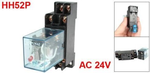 URBEST HH52P AC 24V Coil DPDT 8 Pins Electromagnetic Power Relay w DYF08A Base in Saudi Arabia
