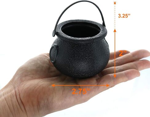 عبوة من 12 علبة من غلايات Cauldron الصغيرة من GIFTEXPRESS، وحامل حلوى من Cauldrons أسود في الهالوين، وسائكات Cauldron، ووعاء Cauldron in Saudi Arabia