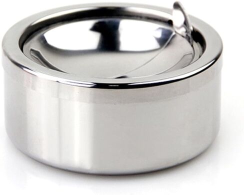 Zaoniy Stainless Steel Ashtray with lid, Cigarette Ashtray for Indoor or Outdoor Use, Ash Holder for Smokers, Desktop Smoking Ash Tray for Home Office Decoration in Saudi Arabia