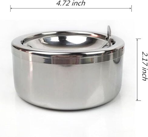 Zaoniy Stainless Steel Ashtray with lid, Cigarette Ashtray for Indoor or Outdoor Use, Ash Holder for Smokers, Desktop Smoking Ash Tray for Home Office Decoration in Saudi Arabia