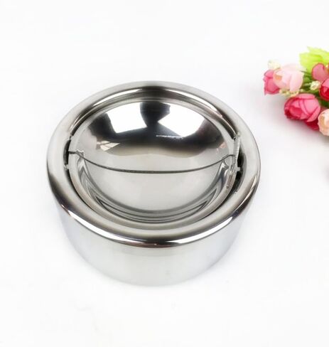Zaoniy Stainless Steel Ashtray with lid, Cigarette Ashtray for Indoor or Outdoor Use, Ash Holder for Smokers, Desktop Smoking Ash Tray for Home Office Decoration in Saudi Arabia