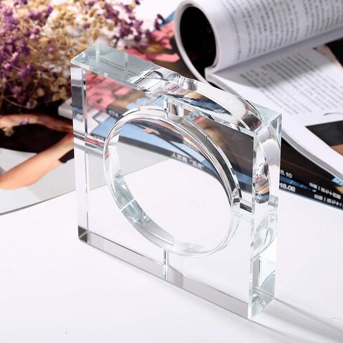 Ashtray - Crystal Cigar Ashtray With 4 Slots, Includes Gift Box - 5.8 x 5.8 x 1.1 Inches (Transparent, 5.8inches) in Kuwait