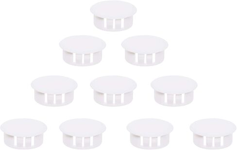 10 Pcs 5 MM Diameter Nylon Plastic Round Snap in Type Locking Furniture Hole Plugs Button Protective Cover Cap Head Color White (White 5mm/0.2inch) in Saudi Arabia