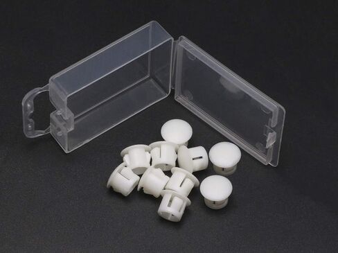 10 Pcs 5 MM Diameter Nylon Plastic Round Snap in Type Locking Furniture Hole Plugs Button Protective Cover Cap Head Color White (White 5mm/0.2inch) in Saudi Arabia