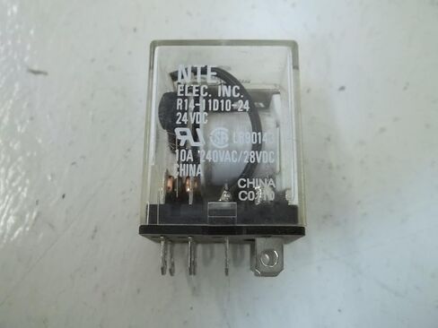 NTE Electronics R14-11D10-24 Series R14 مرحل DC للأغراض العامة، ترتيب الاتصال DPDT، 10 أمبير، 24 فولت تيار مستمر in Saudi Arabia