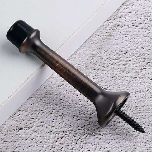 Triumph Hardware حاجز باب صلب شديد التحمل مع طرف مطاطي ناعم، سدادة باب معدنية صلبة من سبائك الزنك لحماية الجدار والباب، (أسود مطفي)، الطول 7.62 سم، Z81505 in Kuwait