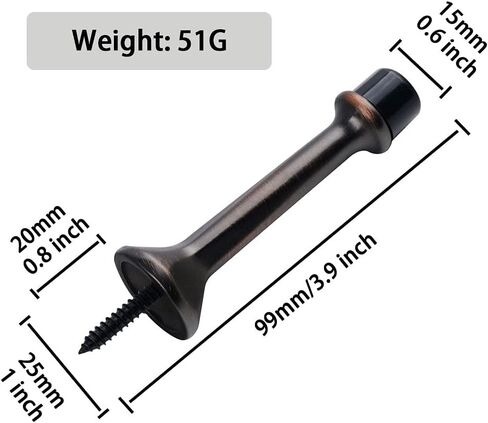 Triumph Hardware حاجز باب صلب شديد التحمل مع طرف مطاطي ناعم، سدادة باب معدنية صلبة من سبائك الزنك لحماية الجدار والباب، (أسود مطفي)، الطول 7.62 سم، Z81505 in Kuwait