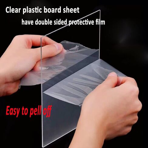 صفائح زجاج شبكي من الأكريليك الشفاف بسمك 8 × 10 بوصة 0.04 بوصة، لوح زجاجي بلاستيكي بليكسي مع أفلام واقية لمشاريع الصياغة، واستبدال زجاج إطار الصورة، ومشاريع العرض التي تصنعها بنفسك، والرسم (6 عبوات) in Kuwait