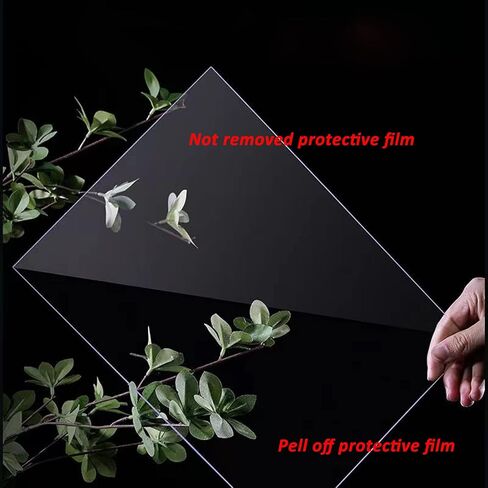 صفائح زجاج شبكي من الأكريليك الشفاف بسمك 8 × 10 بوصة 0.04 بوصة، لوح زجاجي بلاستيكي بليكسي مع أفلام واقية لمشاريع الصياغة، واستبدال زجاج إطار الصورة، ومشاريع العرض التي تصنعها بنفسك، والرسم (6 عبوات) in Kuwait