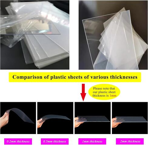 صفائح زجاج شبكي من الأكريليك الشفاف بسمك 8 × 10 بوصة 0.04 بوصة، لوح زجاجي بلاستيكي بليكسي مع أفلام واقية لمشاريع الصياغة، واستبدال زجاج إطار الصورة، ومشاريع العرض التي تصنعها بنفسك، والرسم (6 عبوات) in Kuwait