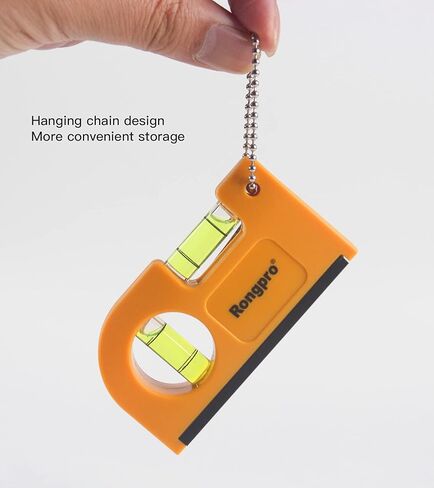RONGPRO Magnetic Small Pocket Level Tool, Spirit Level Metal Keychain Hook Easy Carry and Storage, Premium Picture Hanging Tool with two Bubble - 2 pack in Kuwait
