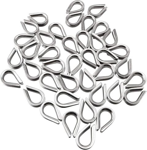 Longdex M3 Thimble 40PCS M3 304 Stainless Steel Thimbles Rope Thimble Rigging Eye Eyelet Clip End Loop for 1/8 Inch Diameter Wire Rope Cable in Kuwait