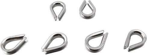 Longdex M3 Thimble 40PCS M3 304 Stainless Steel Thimbles Rope Thimble Rigging Eye Eyelet Clip End Loop for 1/8 Inch Diameter Wire Rope Cable in Kuwait