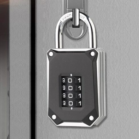 Repeatable Code Combination Lock,Heavy Duty Outdoor Waterproof Lock,4 -Digit Number Combination Lock,Long Lock, Padlock,Combination Lock,Gym Storage Cabinet Lock,SuitableforDoor,School,Gym,Black,1PCS in Saudi Arabia