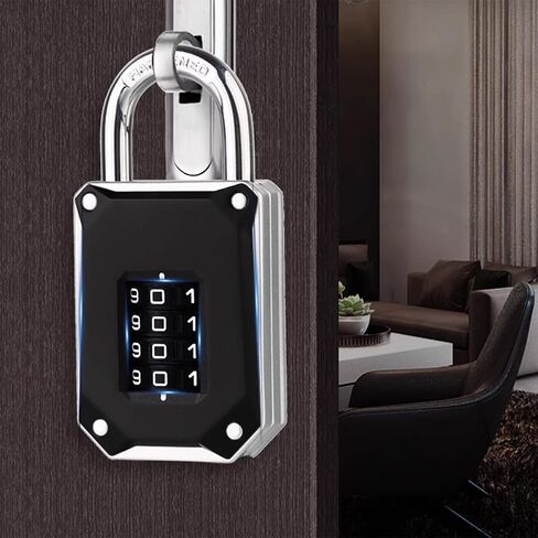 Repeatable Code Combination Lock,Heavy Duty Outdoor Waterproof Lock,4 -Digit Number Combination Lock,Long Lock, Padlock,Combination Lock,Gym Storage Cabinet Lock,SuitableforDoor,School,Gym,Black,1PCS in Saudi Arabia