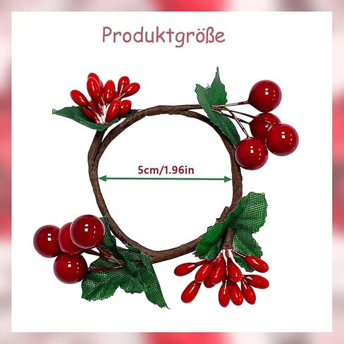 طقم خواتم المناديل من HAOYPAIC مكون من 12، حوامل لحلقة المناديل الريفية مصنوعة يدويًا التوت الأحمر لتزيين الطاولة لحفلات الزفاف والكريسماس وعيد الشكر والعام الجديد وعيد الحب والولائم وأعياد الميلاد in Kuwait