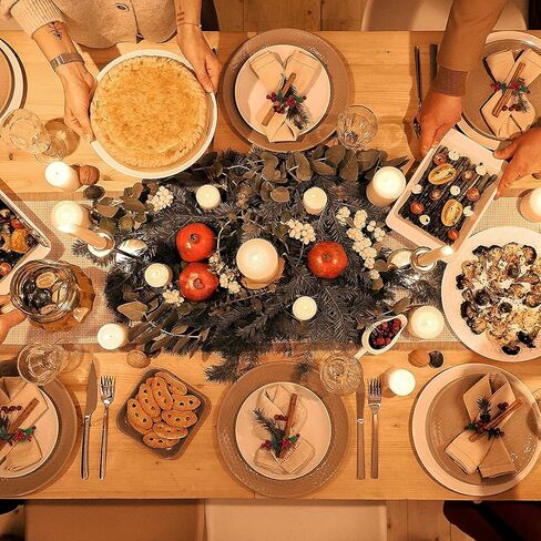 طقم خواتم المناديل من HAOYPAIC مكون من 12، حوامل لحلقة المناديل الريفية مصنوعة يدويًا التوت الأحمر لتزيين الطاولة لحفلات الزفاف والكريسماس وعيد الشكر والعام الجديد وعيد الحب والولائم وأعياد الميلاد in Kuwait