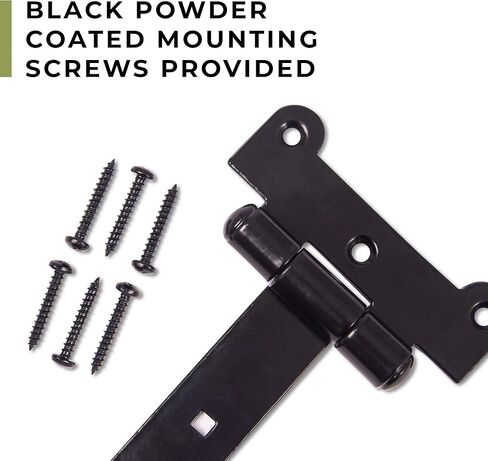 مفصلات أبواب سوداء من DIYWorld - مفصلات بوابة مكونة من قطعتين مع 12 براغي تثبيت - هيكل حديدي سميك بسمك 4 مم مع طلاء مسحوق أسود - مثالية للبوابات والحظائر والحظائر in Kuwait