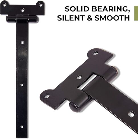 مفصلات أبواب سوداء من DIYWorld - مفصلات بوابة مكونة من قطعتين مع 12 براغي تثبيت - هيكل حديدي سميك بسمك 4 مم مع طلاء مسحوق أسود - مثالية للبوابات والحظائر والحظائر in Kuwait